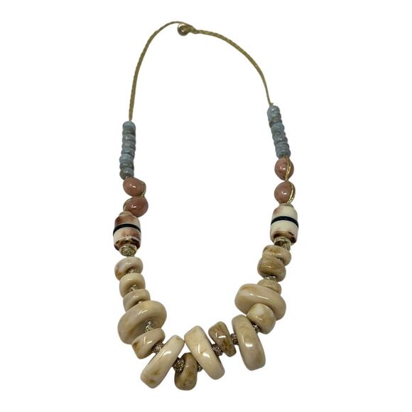 Anthropologie Resin Beaded Statement Necklace Multicolor - Picture 6 of 7